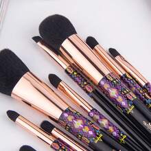 ANMOR 12pcs Makeup Brushes Set, Soft Fiber Bristles, Plastic Handle, For Face Eye Lip - Black - View 2