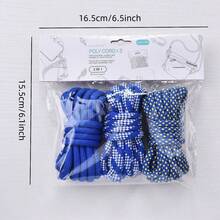 6mm Matte Polyester Core-Spun Paracord, 3 Textures 2 Meters Each, Multi-Purpose Braided Cord For Bag Straps Pet Leashes Phone Lanyards - 6mm 3-color Rope - View 10