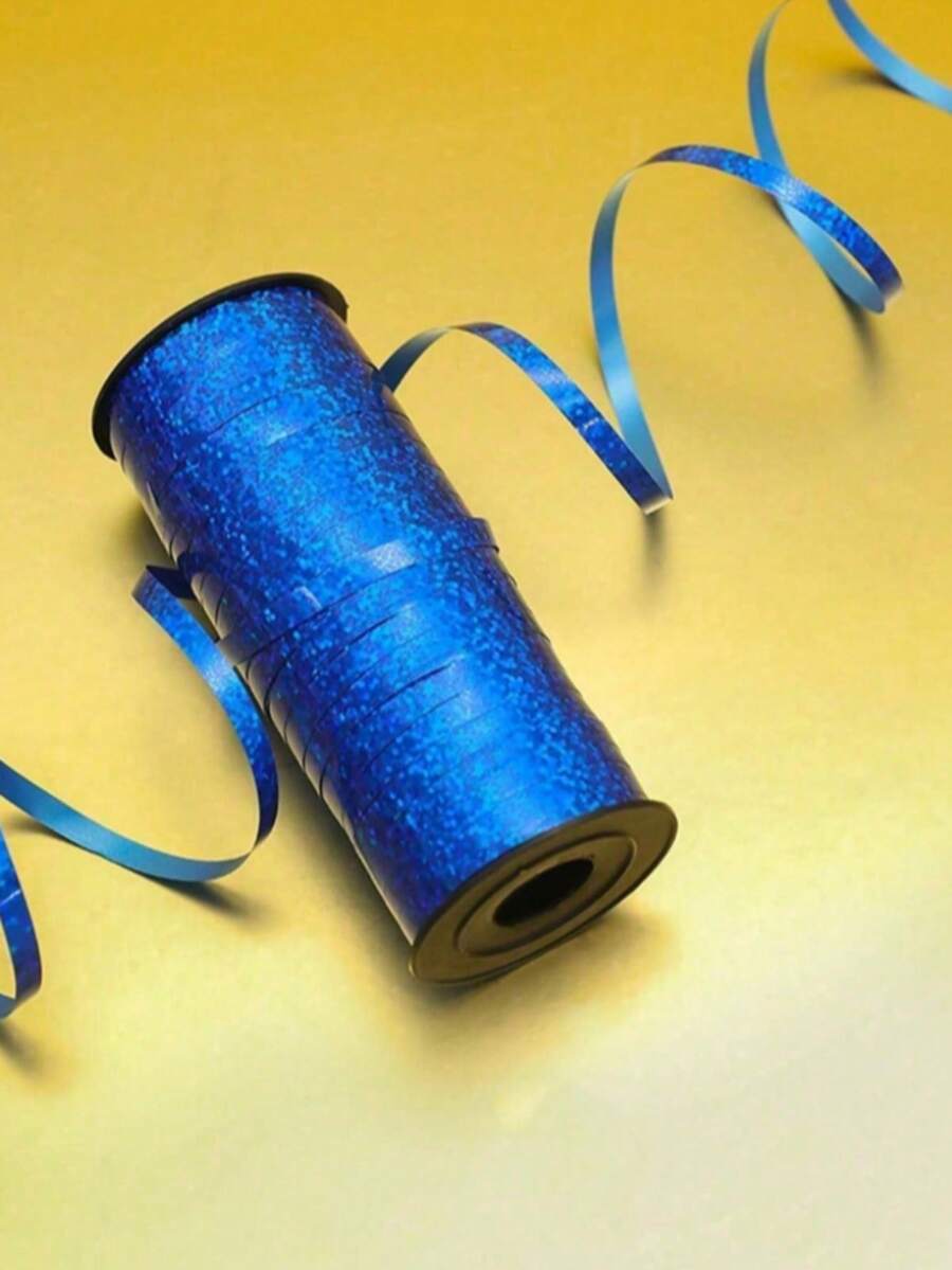 1 Roll 100 Yards Royal Blue Glitter Sequin Ribbon, Shiny Festive PP Polypropylene Ribbon With Smooth Edge, Multi-Purpose For Gift Wrapping & Balloon Ties, Birthday Party & Christmas Tree Decoration