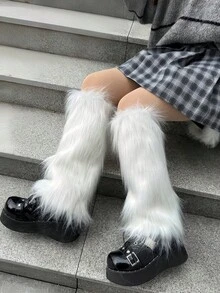 Women's Plush Warm Leg Warmers, Soft Fluffy Boot Covers For Winter, Suitable For Halloween And Santa Claus Costume Matching - Multicolor - View 14