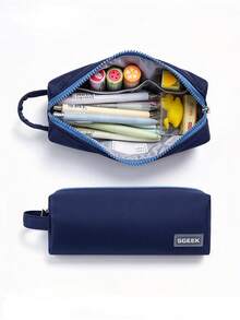 1pc Stain-Resistant Soft "Dopamine Style" Pencil Case, Suitable For Students' Daily Learning And Storage Needs, Essential Large Capacity Pencil Case For Back To School - Multicolor - View 2