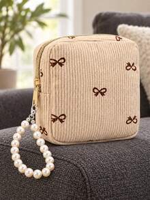 Corduroy Makeup Bag Cosmetics Bags Period Toiletry Bags Hoom Decor Room Storage Organizer Bathroom Cruise Back To School Travel Essentials Accessories - Multicolor - View 11