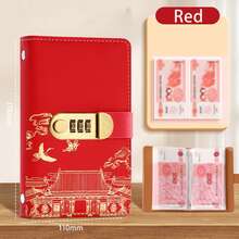 Dompet Uang Ukuran A6 dengan Kunci Sandi, Tempat Penyimpanan Uang Kapasitas Besar, Tas Penyimpanan Pribadi dengan Sandi 3 Digit, 100 Halaman Dalam, Dapat Menyimpan Uang Kertas, Foto, Uang Tunai, Ideal untuk Perjalanan, Kerja, atau Sekolah untuk Privasi - Beraneka warna - View 12