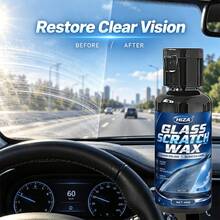 Car Glass Scratch Wax - Front Windshield And Rearview Mirror Repair Agent - Suitable For Windshield, Side Windows And Rearview Mirrors - Repair Fine Scratches Restore Clarity - Glass Care Polishing Agent Prevent Fogging And Aging - Daily Vehicle Use - Car Glass Scratch Remover Wax *45g - View 5