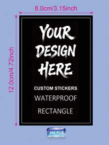 1/32/72/104/300/500pcs Custom Printed White/Holographic/Silver Rectangular Labels, Suitable For Bottles, Personalized Waterproof Rectangular Stickers, Custom Printed Rectangular Labels, Suitable For Candles, Jars, Packaging Seals, Product Labels, Corporate Logos - Multicolor - View 195