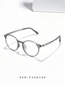 Kacamata Retro Baru Ultra Ringan Berkualitas Tinggi Bahan TR90 Anti Radiasi Bingkai Bulat Kacamata untuk Pria dan Wanita Cocok untuk Penggunaan Sehari-hari - Clear - View 2