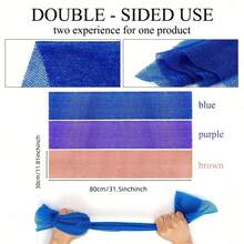 1pc African Mesh Long Bath Sponge, Unisex, Suitable For Body Exfoliation, Body Scrubbing, Back Scrubbing, Makes Skin Smooth, Stretchable Up To 66 Inches - Multicolor - View 2