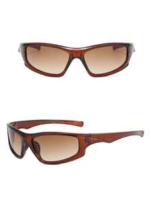 1pc Small Frame Vintage Personalized Fashion Glasses, Full Frame Y2K Style Multi-Function Women's Glasses, Suitable For Travel, Vacation, Outdoor Sports, Daily Wear, Beach Accessory - Double Tea - View 4