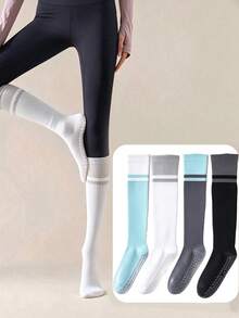 1/2/4 Pairs Women's Compression Socks, Suitable For Sports, Fitness, Running, Jump Rope And Yoga; Unisex Long Socks - Multicolor - View 9