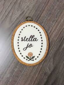 Custom Name Flower Embroidered Ornament, Nursery Wall Art, Floral Embroidery Gift - Multicolor - View 8