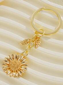 1pc Sunflower Keychain, Daisy Cute Bag Charm, Minimalist Sunflower Pendant Keychain, Cute Bag Charm Keychain - A - View 7