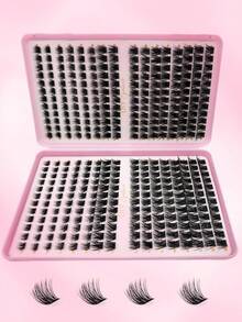 1 Box DIY Eyelash Extension Tutorial (384pcs/1 Box) Single Cluster D Curl Dense False Eyelashes Home Use Set Eyelash Clusters Eyelash Clusters - Multicolor - View 9