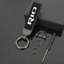 PU Leather Car Keychain For KIA RIO, 360° Rotating Zinc Alloy Key Ring, Premium Car Key Pendant, Fashionable Neutral Design, Durable Key Holder Gift - Multicolor - View 9