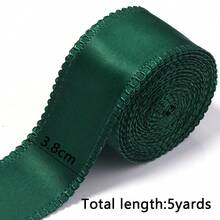 6-38mm Dark Green Small Wavy Edge Ribbon Rope, Suitable For Christmas Party Decoration Rope, DIY Choker Necklace Material, 5 Yards/Roll, Christmas Tree Ornament Connecting Tie - Dark Green - View 9