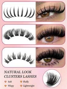 232PCSDIY Eyelash Cluster, A Combination Of Upper Eyelashes, Lower Eyelashes, And Spikes, Suitable For Various Makeup Styles, High Cost Performance, Suitable For Beginners, Suitable For Daily, Party, And Other Occasions, Eyelashes, False Eyelashes - D - View 3