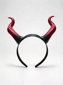 Black Devil Horns Headband, Gothic Style Devil Horns Headband, Halloween Cosplay Costume Hair Accessory, Party Photo Prop - Black - View 13