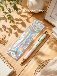 Personalized Customized Engraved Round Ballpoint Pen 2 Pieces Set - Retractable Touchscreen Stylus With Pen Pouch, Multiple Colors Available - Ideal Party Gift For Graduation Ceremony And Teacher/Nurse Appreciation, Fine Writing Tool - Sets - View 29