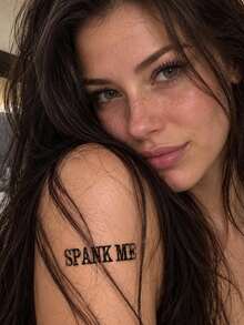 Temporary Tattoos For Women, Waterproof Long Lasting Black Lettering Tattoo Stickers, Script & Bold Text Body Art For Arms, Shoulders, Collarbone, Parties, Festivals & Fashion Looks - Multicolor - View 8