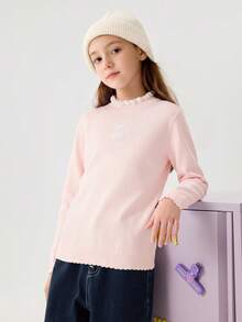 Balabala Girls Winter Knit Sweater Tween Girl Pullover For Tween Girl And Pre-Teens Warm Long Sleeve Knitwear - Pink - View 2