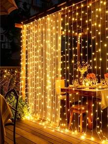 USB Powered Copper Wire LED Curtain Lights, 8 Lighting Modes, Warm/White/Colorful Light Colors Optional, Suitable For Home Decor, Holidays, Weddings, Christmas, Birthdays And Parties (Window Hanging Decorative Lights) - Curtain String Lights - View 4