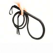 1pc Western Cowboy Black Whip - Role Play Prop Whip, Suitable For Cowboy Cosplay And Halloween (Material: Double-Layer Outer Fabric, Foam Core) - Single Style - View 10