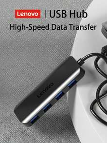 Lenovo USB Hub, 4-Port USB 3.0 Hub, Ultra-Thin Data USB Splitter, Supports Charging, Compatible With MacBook, Laptop, Surface Pro, PC, USB Flash Drive, External Hard Drive - Black - View 7