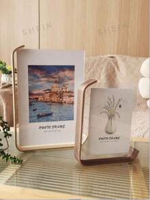 Multifunctional Acrylic Photo Frame With Wooden Stand - Perfect For Displaying Photos, Artwork, Etc. - Available In Four Sizes: 4x6 Inch Photo Frame, 5x7 Inch Vintage Wooden Transparent Acrylic Photo Frame, 6x8 Inch Photo Frame, A4 (8.3x11.8 Inch) Photo Frame, Double-Sided Desktop Display Stand, Wedding Photo Frame, Birthday Gift, Graduation Photo Frame - A - View 8