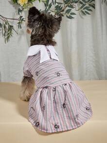 6PCS Dog & Cat Dresses, Spring/Summer Thin Style, Cute Breathable Pet Clothes For Teddy, Bichon, Small Dogs - Watermelon Pink - View 8