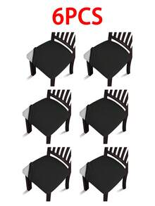 1/4/6pcs Water-Repellent Jacquard Seat Covers Removable Washable Padded Chair Seat Protectors For Kitchen, Office - one-size - View 16