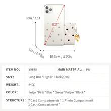 Clutch Wallet, Polka Dot Paw Pattern PU Short Purse With Cute Cartoon Ornament, Multiple Card Slots ID Window, Portable Ladies Wallet - Multicolor - View 6