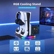 Đế sạc và làm mát đa năng, có thể đồng thời làm mát máy chơi game và sạc tay cầm, đế này được trang bị quạt làm mát kép, chức năng bảo vệ sạc và đèn báo sạc. - Xem 8