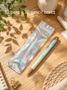 Personalized Customized Engraved Round Ballpoint Pen 2 Pieces Set - Retractable Touchscreen Stylus With Pen Pouch, Multiple Colors Available - Ideal Party Gift For Graduation Ceremony And Teacher/Nurse Appreciation, Fine Writing Tool - Sets - View 20