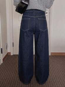 High Waist Wide Leg Jeans Fall - Blue - View 4