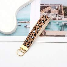 1PC Leopard Print Wrist Strap Keychain Double‑Layer Fabric Lanyard Anti‑Lost Bag Pendant Wrist Hanging Rope - Multicolor - View 9