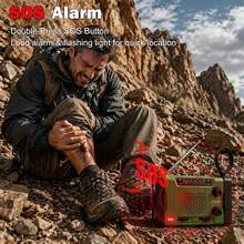 Portable Emergency Hand Crank Radio, Solar Powered With Battery Backup ...