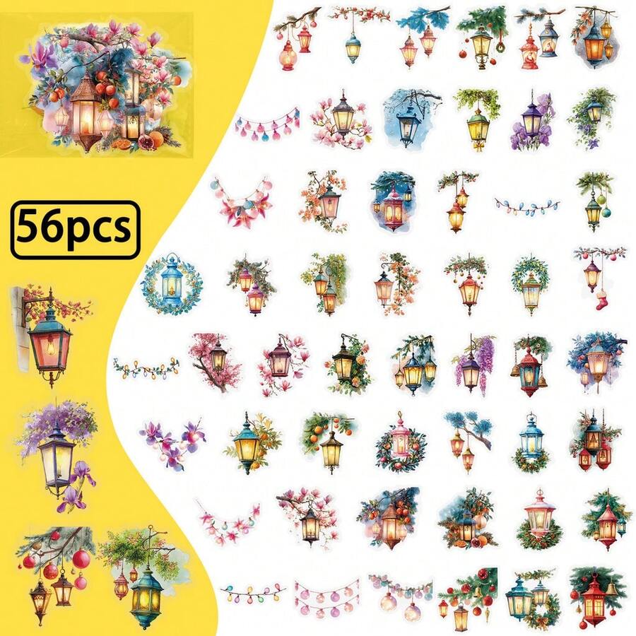 Clear PET Fantasy Lantern Sticker Pack 56 Sheets, Beautiful Light ...