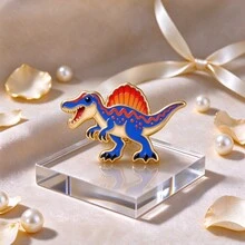 Colorful Dinosaur Enamel Lapel Pins, Cartoon Dino Brooch Badges, Cute Metal Animal Pin For Backpack Clothes Hat, Lovely Gift For Dinosaur Lovers - Multicolor - View 11