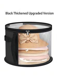 Extra Large Hat Storage Bag With Inner Bag, 2 Colors Available, Reinforced Handle And Accessory Box, Lightweight Transparent Window Double Zipper Closure Plastic Organizer Box, Suitable For Back To School Season - Multicolor - View 16