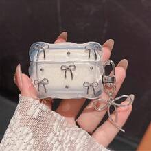 Cute Bow Earphone Protective Case (1pc) - Comes With An Exquisite Bow Charm. High-Quality Protective Case, Suitable Compatible With Airpods 1/2/3/4/5/Pro/Pro (2nd Gen)/Pro 3. Shockproof And Stylish, An Ideal Gift For Girls And Teenagers. - Multicolor - View 5