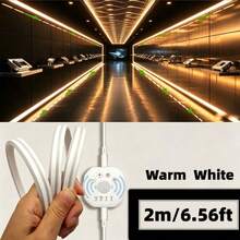 Acosh Neon 感應式 LED 燈條，自動開關，霓虹燈條，USB 供電，可彎曲且可調光，暖色/白色，適用於臥室、衣櫥、臥室夜燈，耐用燈條，高品質 LED，室內設計師，宿舍必需品 - 暖白色 - 查看 13