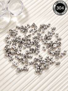 50/100pcs Stainless Steel Earring Backs Butterfly Clutch Anti-Drop Earplugs For DIY Jewelry Making Earrings Studs Accessories Materials - Stainless Steel Earplugs - View 1