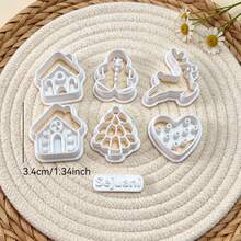 7pcs Christmas Gingerbread Series Clay Cutting Molds, Polymer Clay Tool For DIY Earring Pendant Craft, Nice Gift For Craft Makers - 7pcs - View 10