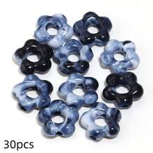 30pcs 19mm Acrylic Beads, Flower Shape, With Different Gradient Design ...