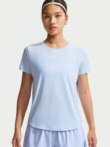 Nike Women's AS W NK ONE CLASSIC DF SS Short Sleeve Knit Collarless T-Shirt TFN2799-408 - Blue - View 1