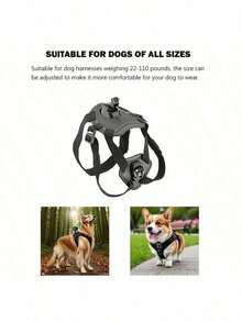 Adjustable Dog Harness Vest With Dual Attachment Points, Soft No Pull Pet Vest For SmallMedium Large Dogs, Comfortable Walking Training Harness Compatible With Hero Series - Black - View 3