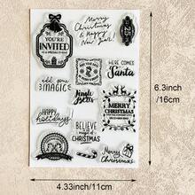 Christmas Clear Silicone Stamp, Snowflake, Pine Tree, Wreath, Gift, Vintage Truck Mixed Pattern Transparent Silicone Stamp For Scrapbooking, Card Making, Journal Album DIY Paper Craft Decor - SD-5 - View 29