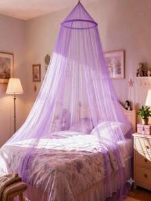 1pc Encrypted Dome Mosquito Net, No-Drill Ceiling Princess Style Encrypted Mosquito Net, Suitable For Home Bedroom, Without Fluorescent Stars, Universal For Home And Camping, 1pc Dome Mosquito Net, New Semester Mosquito Net, Double Bed Mosquito Net - White, Pink, Purple Mesh Hanging Curtain. Hanging Design, Suitable For Bedroom, Dorm, Home Decor - Multicolor - View 15