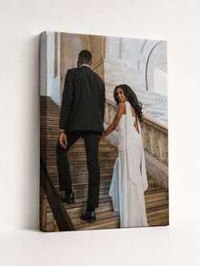 1pc Customized Canvas Wall Art, Frameless Poster, Comfortable Indoor Framed Canvas, Room Decor, Party Souvenir, Christmas Gift, Personalized Commemorative Gift, Suitable For Graduation, Party, Wedding And Other Occasions - Multicolor - View 4