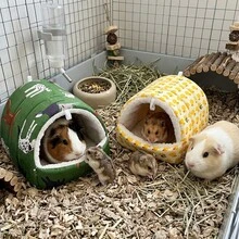 1pc Cute Cartoon Print Semi-Enclosed Plush Pet Bird Nest, Warm Fleece Lined Arch-Shaped Pet Sleeping Hut, Hanging Pet Bed For Autumn/Winter, Suitable For Parrots, Hamsters, Guinea Pigs And Other Small Pets - View 11