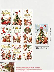 Bộ 9 miếng dán kính cửa sổ hình người gừng Noel siêu lớn, decal kính hai mặt hình cây thông Giáng Sinh trang trí mùa đông cho nhà, lớp học, văn phòng, tiệc tùng, thiết kế đặc biệt cho tiệc Noel và họp mặt gia đình - Nhiều kiểu dáng - Xem 8